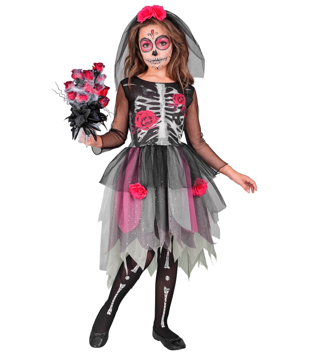 Rózsás csontváz jelmez 140-es