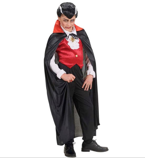 Fekete köpeny piros gallérral