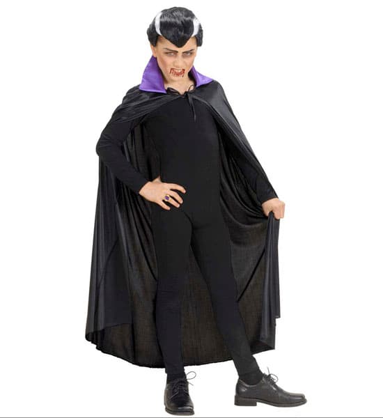 Fekete köpeny piros gallérral