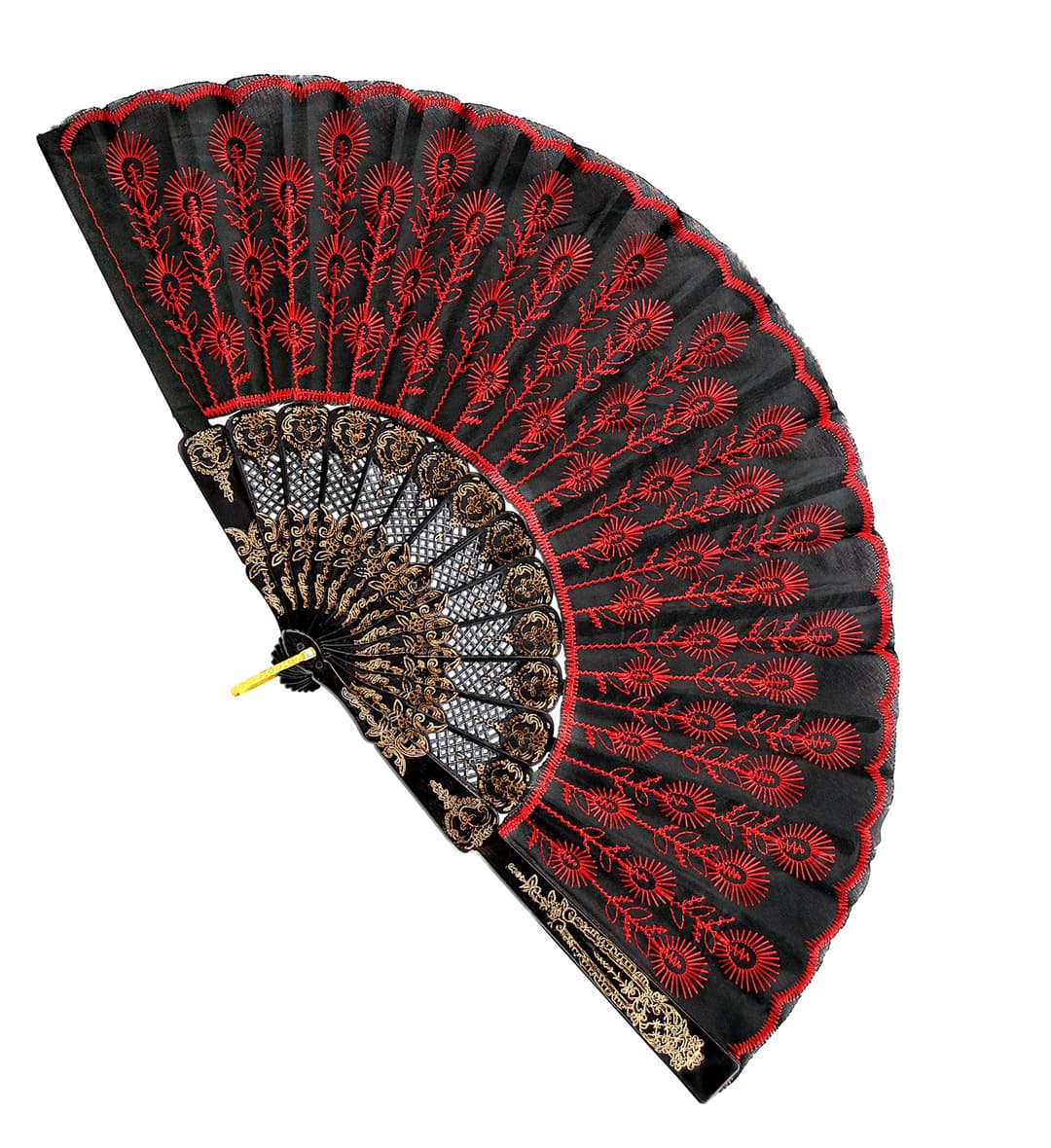 Csipke legyező piros